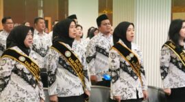 ketua Bunda Guru Kabupaten Barito Utara Hj. Maya Savitri Shalahuddin bersama jajaran PGRI menghadiri pembukaan Konferensi Kerja Provinsi (Konkerprov) PGRI Kalimantan Tengah Tahun 2026 di Hotel Aurila, Palangka Raya, Jumat, 30 Januari 2026.