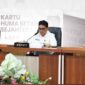 Bupati Barito Utara Shalahuddin didampingi Wakil Bupati Felix Sonadie Y Tingan dan Sekretaris Daerah Muhlis saat Rapat Validasi Penerima Kartu Huma Betang Sejahtera, 