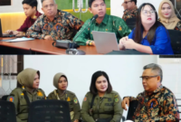 Peserta rapat koordinasi dari berbagai instansi Pemkab Barito Utara berdiskusi dan memfokuskan perhatian pada materi yang dibahas.