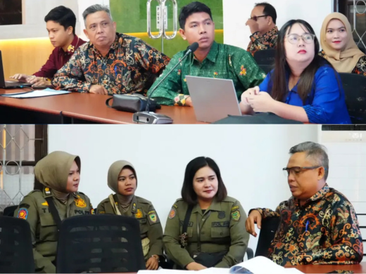 Peserta rapat koordinasi dari berbagai instansi Pemkab Barito Utara berdiskusi dan memfokuskan perhatian pada materi yang dibahas.