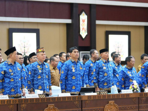 Bupati Barito Utara H. Shalahuddin saat mengikuti rangkaian kegiatan Musyawarah Perencanaan Pembangunan (Musrenbang) RKPD Provinsi Kalimantan Tengah Tahun 2027 di Aula Jayang Tingang, Selasa (17/3/2026).