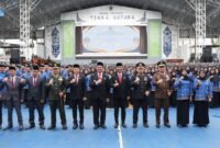 Pemerintah Kabupaten Barito Utara menggelar Upacara Peringatan Hari Lahir Pancasila Tahun 2026 di Arena Tiara Batara, Selasa (2/6/2026). (Foto: infomuarateweh/Ho