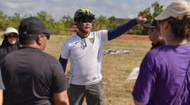 Bupati Barito Utara, H. Shalahuddin, memberikan arahan kepada kepala OPD usai meninjau lokasi Batara Expo dan car free day, Sabtu (20/6/2026).