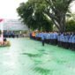 Bupati Barito Utara, H. Shalahuddin, membacakan sambutan Kepala ANRI pada apel gabungan Hari Kearsipan Nasional ke-55, Senin (18/5/2026).